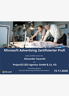 Microsoft Advertising Zertifizierter Profi